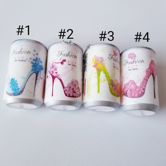 3/$25♥️ Mini Can Portable Fashion Heel Design Sanitizing Wet Wipes Keychain New - Picture 13 of 13